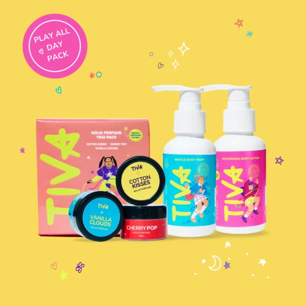 TIVA Everyday Freshness Combo [Body Wash 100ml , Body Lotion 100ml & Perfume Bar 3x10gm]